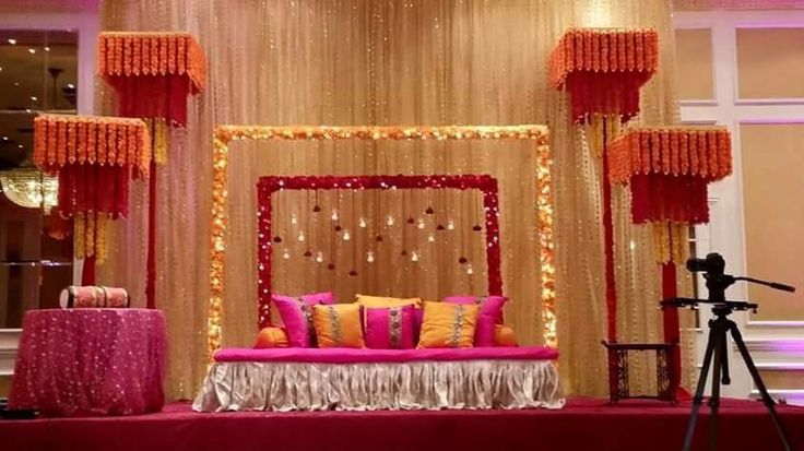 Low budget wedding stage decoration