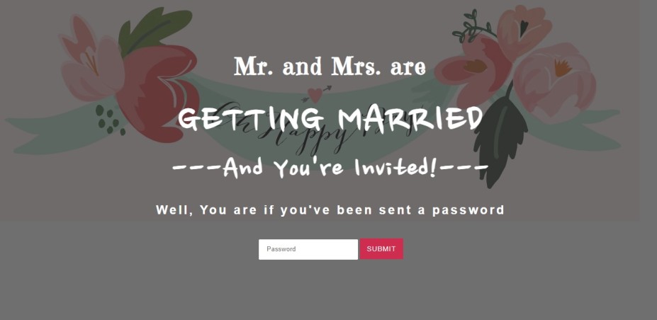 Wedding website security