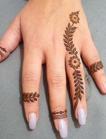 Floral Fingertip Henna Patterns